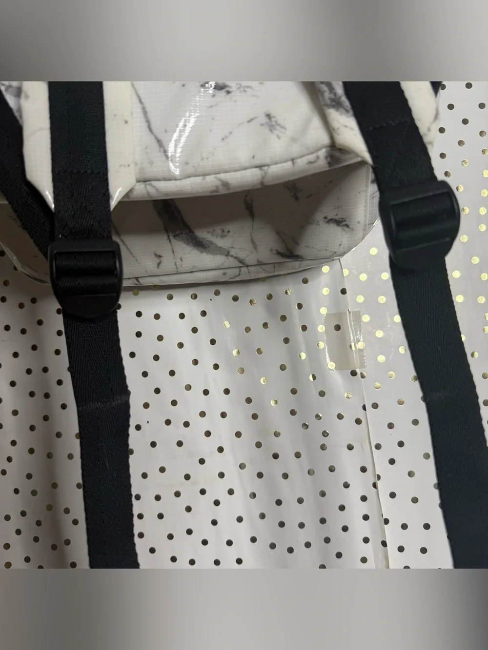 Lesportsac White Marble Print Backpack